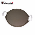 Round Cast Iron Griddle Pan With Stainless Steel Spring Handles